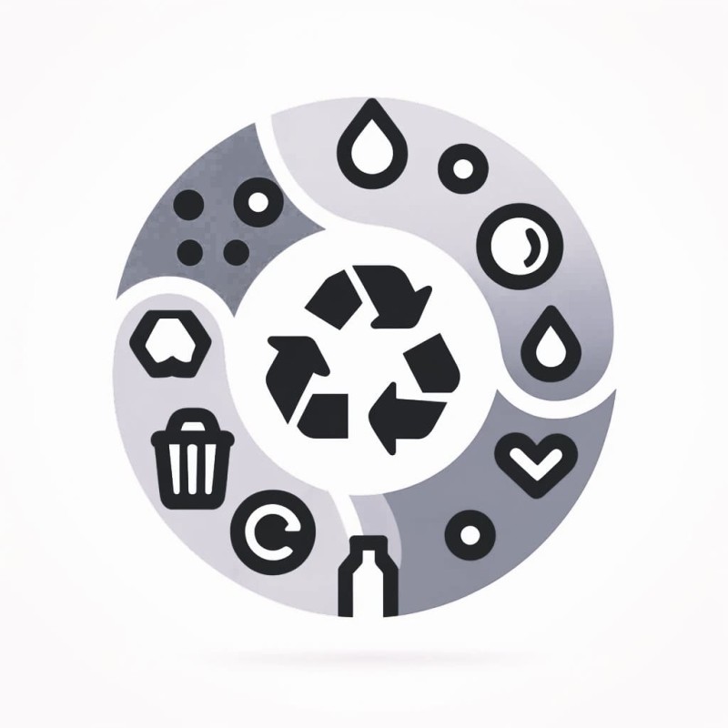DALLE 2024 04 10 09.23.56 O pictogramă refăcută într-un stil minimalist viu și colorat, care simbolizează tema reciclării sau a deșeurilor reciclabile cu un Fo min.